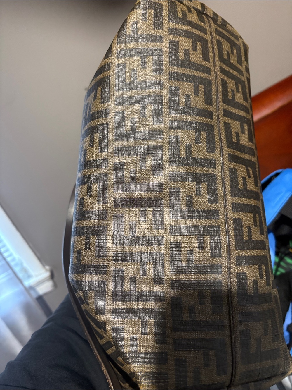 Fendi Monogram Canvas Tote in Brown and Black - Picture 6 of 6